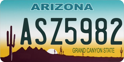 AZ license plate ASZ5982