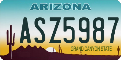 AZ license plate ASZ5987