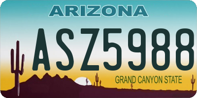 AZ license plate ASZ5988