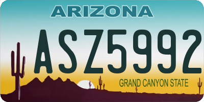 AZ license plate ASZ5992