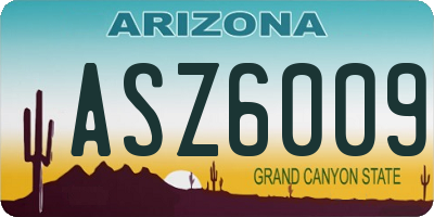 AZ license plate ASZ6009