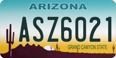 AZ license plate ASZ6021