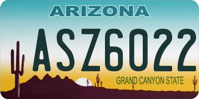 AZ license plate ASZ6022