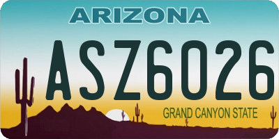 AZ license plate ASZ6026