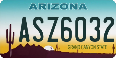 AZ license plate ASZ6032