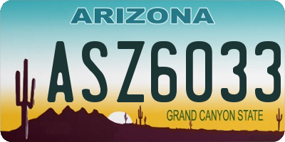 AZ license plate ASZ6033