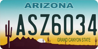 AZ license plate ASZ6034