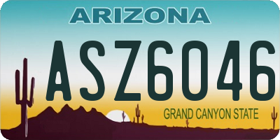 AZ license plate ASZ6046