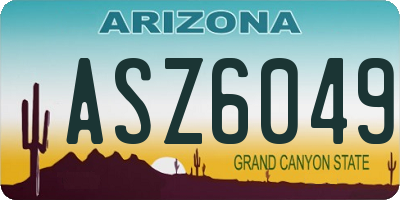 AZ license plate ASZ6049