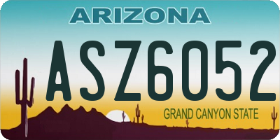 AZ license plate ASZ6052