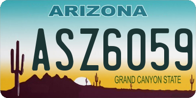 AZ license plate ASZ6059