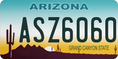 AZ license plate ASZ6060