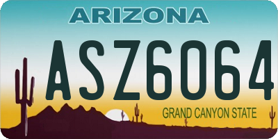 AZ license plate ASZ6064