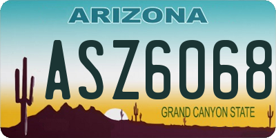 AZ license plate ASZ6068