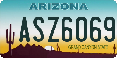 AZ license plate ASZ6069