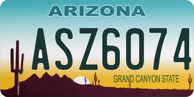 AZ license plate ASZ6074