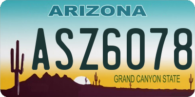 AZ license plate ASZ6078