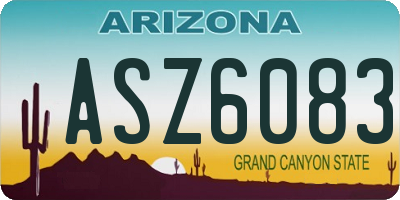 AZ license plate ASZ6083