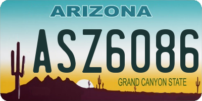 AZ license plate ASZ6086