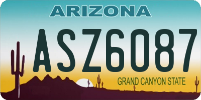 AZ license plate ASZ6087