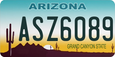 AZ license plate ASZ6089