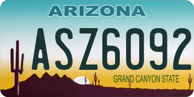 AZ license plate ASZ6092