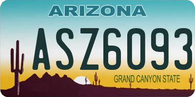 AZ license plate ASZ6093