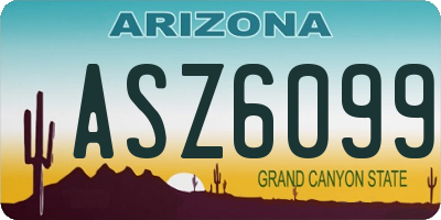 AZ license plate ASZ6099