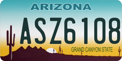 AZ license plate ASZ6108