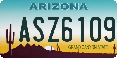 AZ license plate ASZ6109