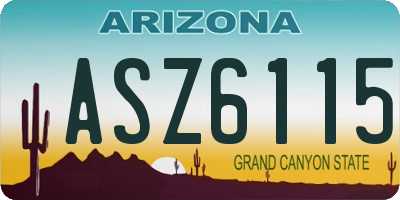 AZ license plate ASZ6115