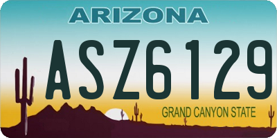 AZ license plate ASZ6129