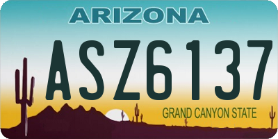 AZ license plate ASZ6137