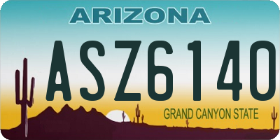 AZ license plate ASZ6140