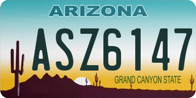 AZ license plate ASZ6147