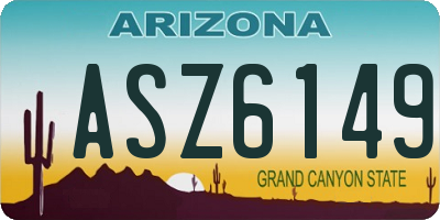 AZ license plate ASZ6149