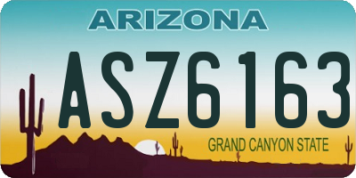 AZ license plate ASZ6163
