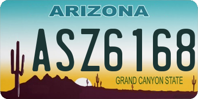 AZ license plate ASZ6168