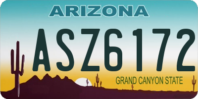 AZ license plate ASZ6172