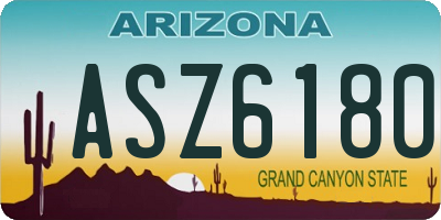 AZ license plate ASZ6180