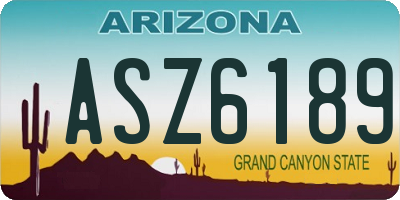 AZ license plate ASZ6189