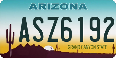 AZ license plate ASZ6192
