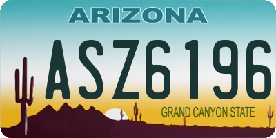 AZ license plate ASZ6196