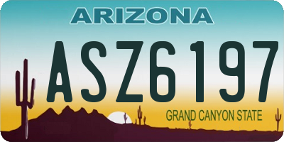 AZ license plate ASZ6197
