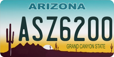AZ license plate ASZ6200