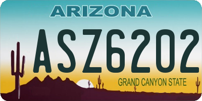 AZ license plate ASZ6202