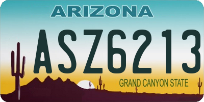 AZ license plate ASZ6213