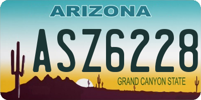 AZ license plate ASZ6228
