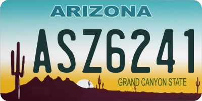 AZ license plate ASZ6241