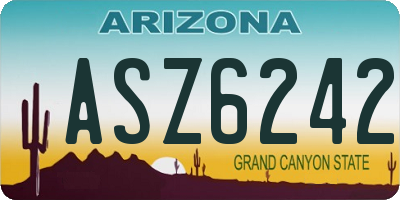 AZ license plate ASZ6242